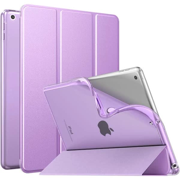 iPad Case 10.2 Inch Purple Soft Frosted Slim Cover with S compatible with iPad 9th 8th 7th Generation