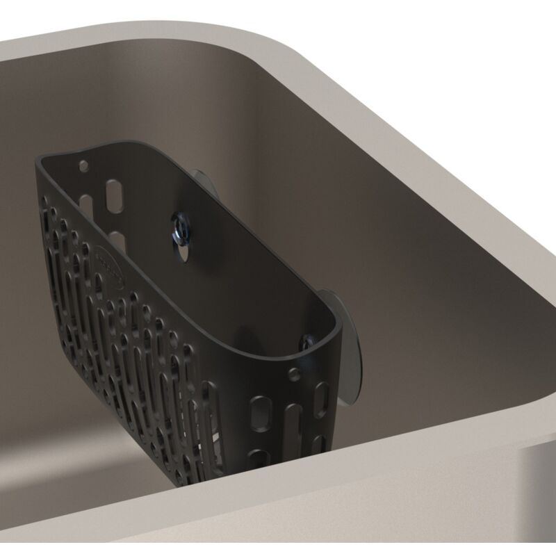 Kitchen Sponge Holder with 3 Strong Suction Cups, Sink Organizer in Transparent Gray