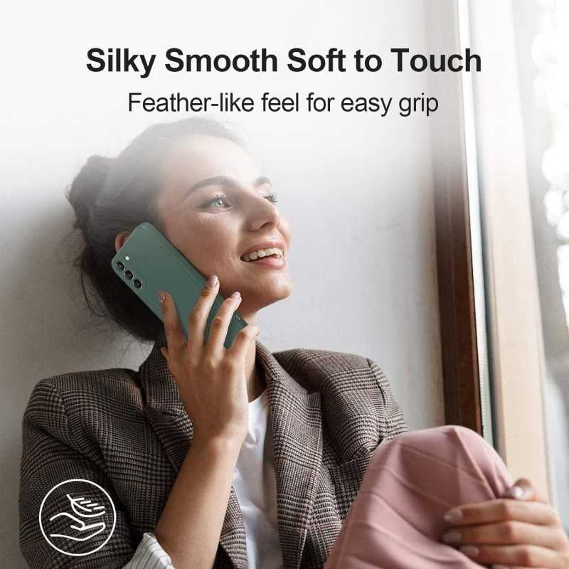 Samsung S23 Case Compatible with Samsung Green Matte Rubberized Camera Protection Liquid