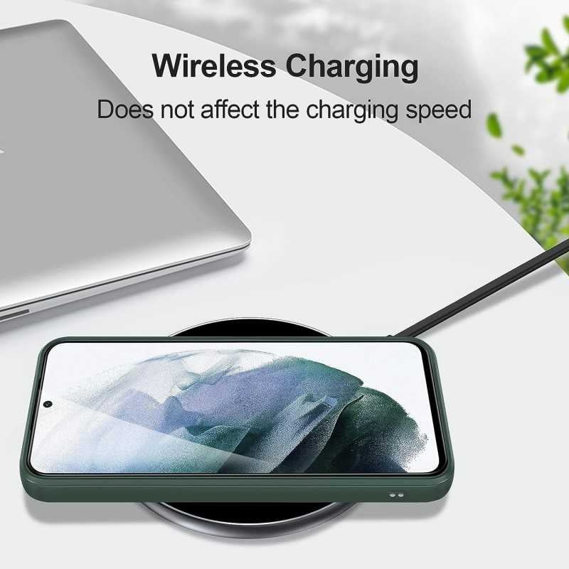 Samsung S23 Case Compatible with Samsung Green Matte Rubberized Camera Protection Liquid