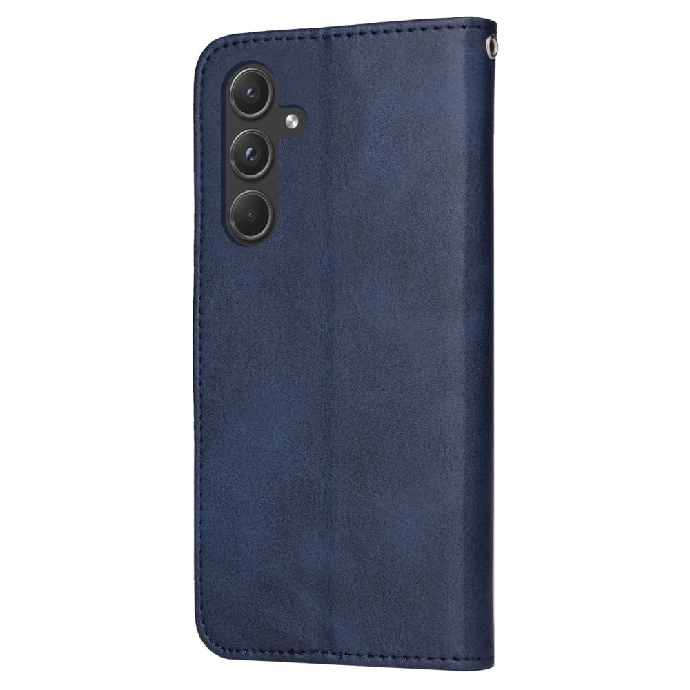 SKALO Compatible with Samsung A55 5G Wallet Case Samsung PU Leather Cover Blue