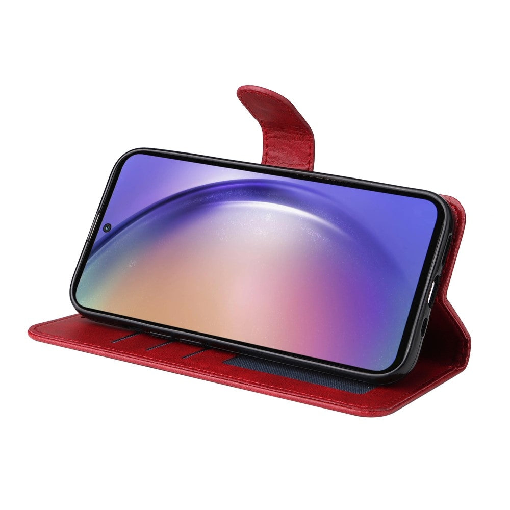 Compatible with Samsung A55 5G PU Leather Wallet Case Samsung, Red