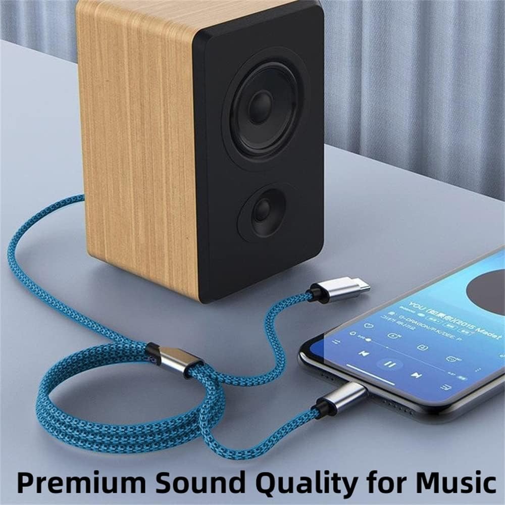 USB C \u0026 Lightning to 3.5mm Aux Audio Adapter Cable Braided Nylon