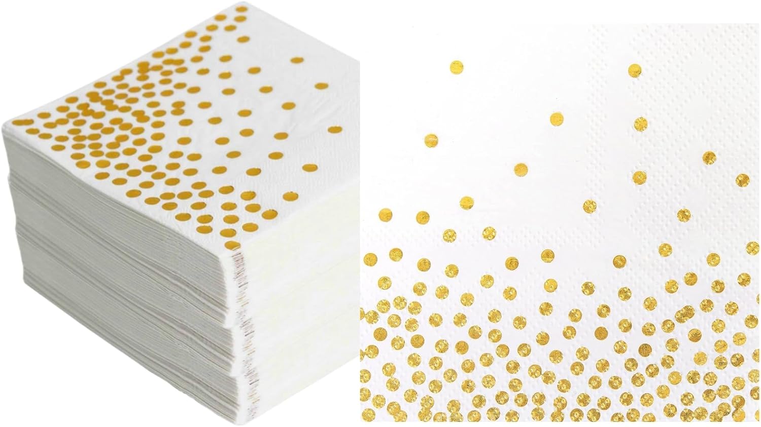 Napkins 100-pack, white and gold napkins Gold napkins Napkins