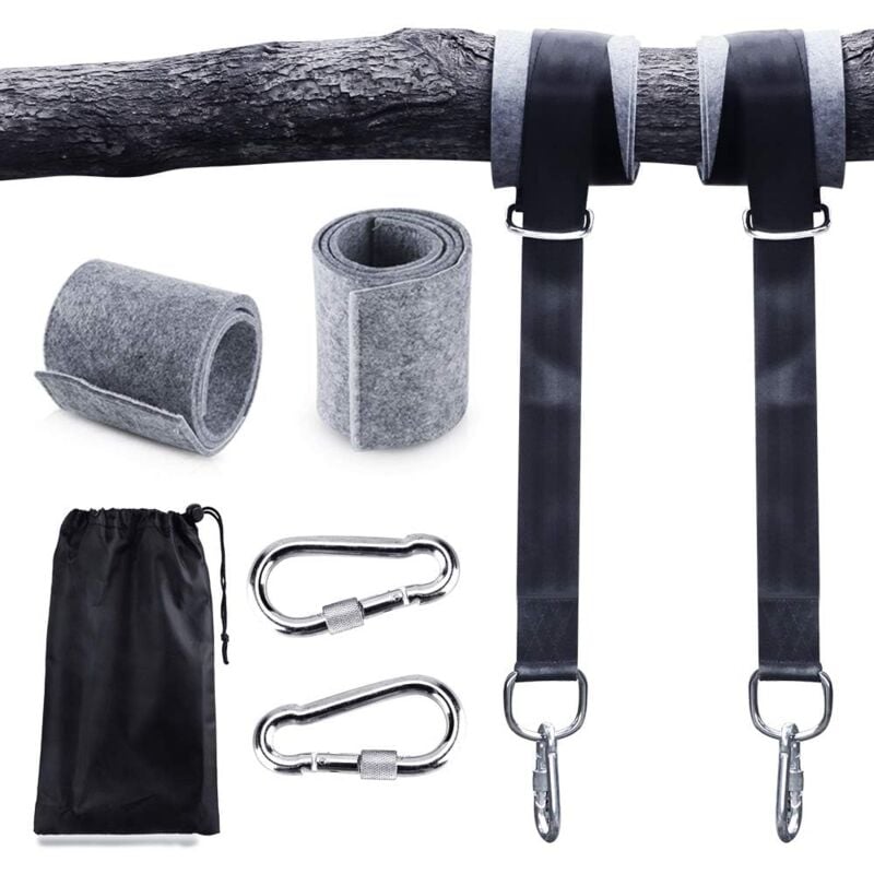 Swing bracket, hammock bracket, attachment set for hanging chair with max. 200 kg in tear-resistant polyester with 2 protective pads for shoulder and