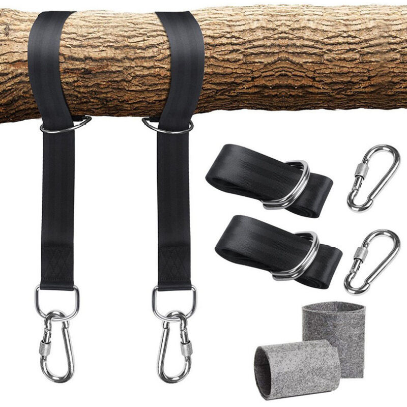 Swing bracket, hammock bracket, attachment set for hanging chair with max. 200 kg in tear-resistant polyester with 2 protective pads for shoulder and