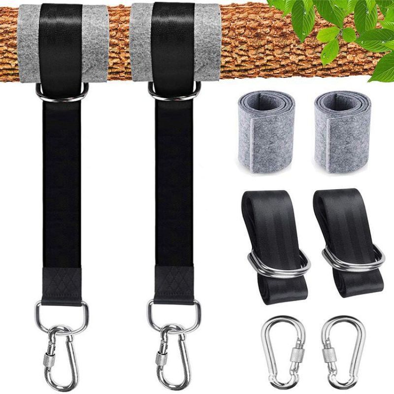 Swing bracket, hammock bracket, attachment set for hanging chair with max. 200 kg in tear-resistant polyester with 2 protective pads for shoulder and