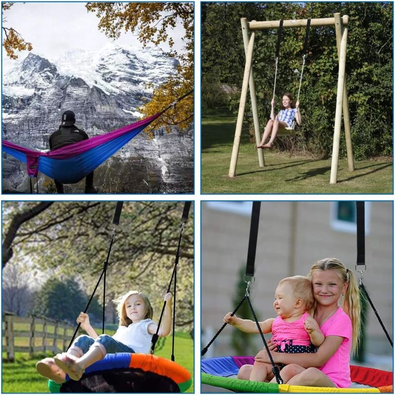 Swing bracket, hammock bracket, attachment set for hanging chair with max. 200 kg in tear-resistant polyester with 2 protective pads for shoulder and