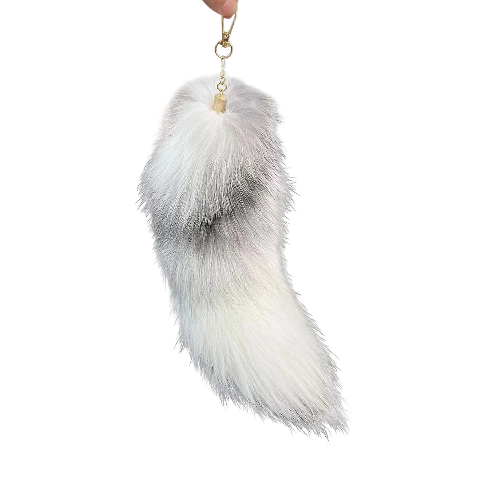 Fake Raccoon Tail Keychain Soft Artificial Fur Tail Pendant Decorative Raccoon Tail Keychain Backpack Key Ring Ornament Bag Decoration