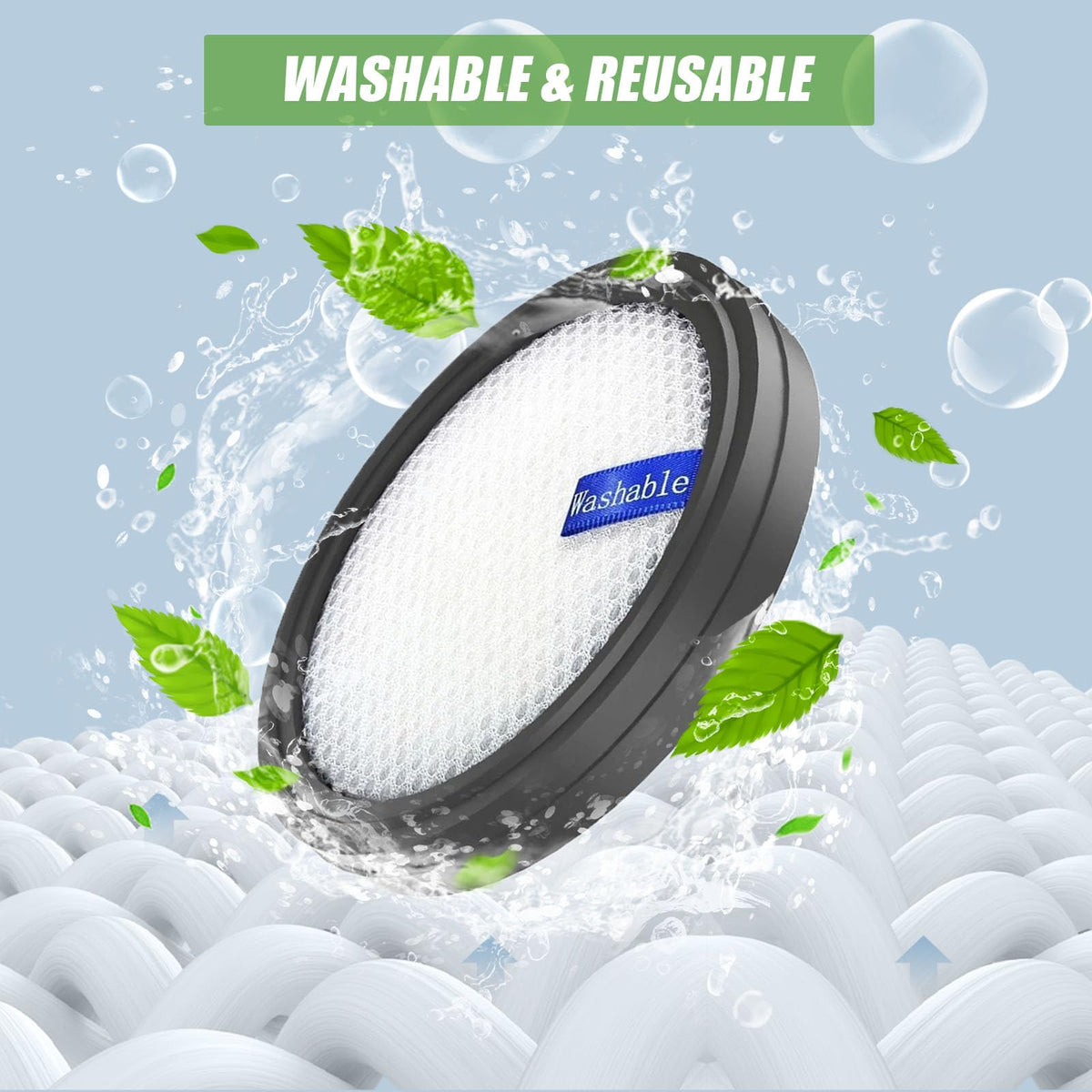 x Replacement Filter for PrettyCare W200/W300/W400/P1/P2 Vacuum Cleaner, Washable.