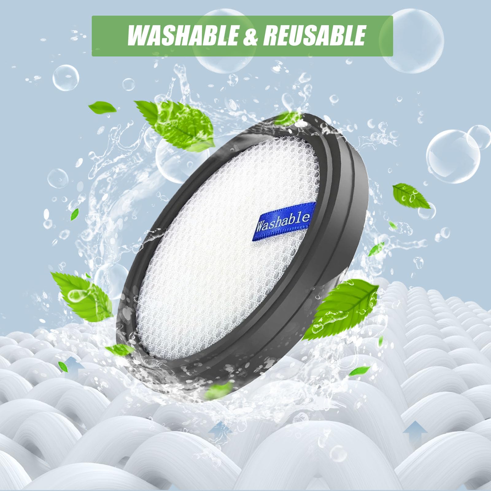 x Replacement Filter for PrettyCare W200/W300/W400/P1/P2 Vacuum Cleaner, Washable.