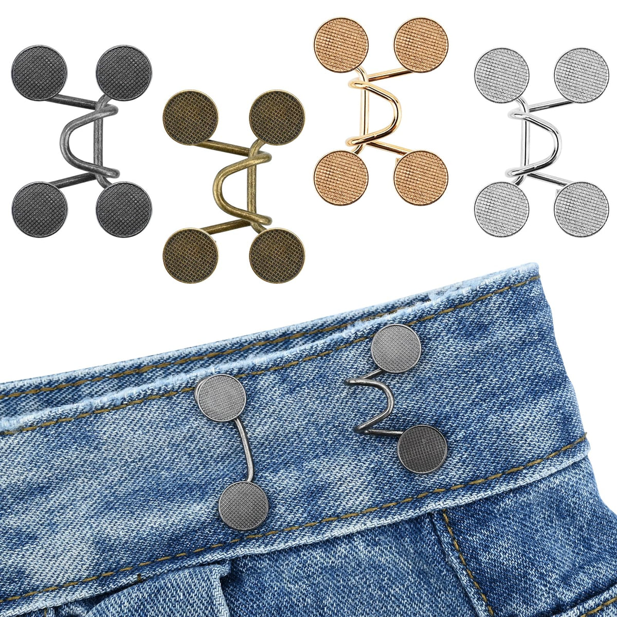 Jeans Waist Adjustment Set Removable No Stitch Buckle for Jeans Waist Tightening