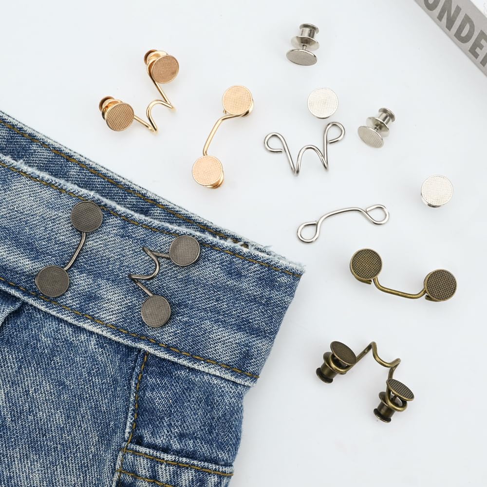 Jeans Waist Adjustment Set Removable No Stitch Buckle for Jeans Waist Tightening