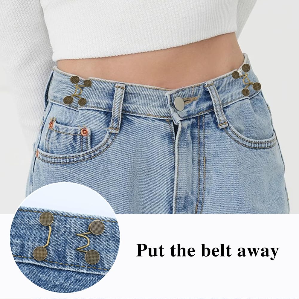 Jeans Waist Adjustment Set Removable No Stitch Buckle for Jeans Waist Tightening