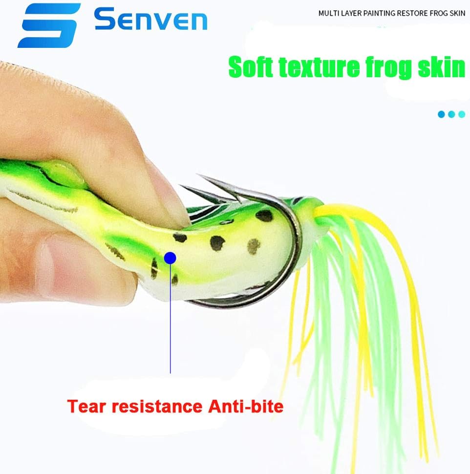 5 pcs Crank Frog Frog, Soft Fishing Lure 3D Eye Frog Lure and,ZQKLA