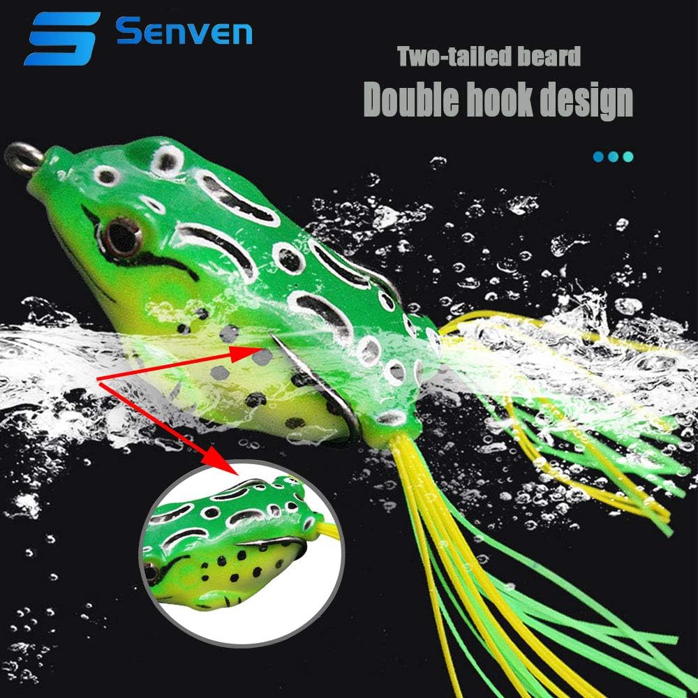 5 pcs Crank Frog Frog, Soft Fishing Lure 3D Eye Frog Lure and,ZQKLA