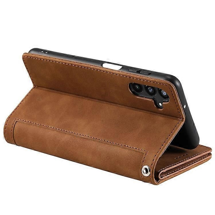 Compatible Case for Samsung Galaxy A26 5G PU Leather Phone Case with Zipper Wallet 9 Card Slots-Perfect Brown