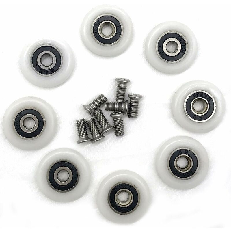 23mm Diameter Replacement Shower Door Roller Wheels Set of 8