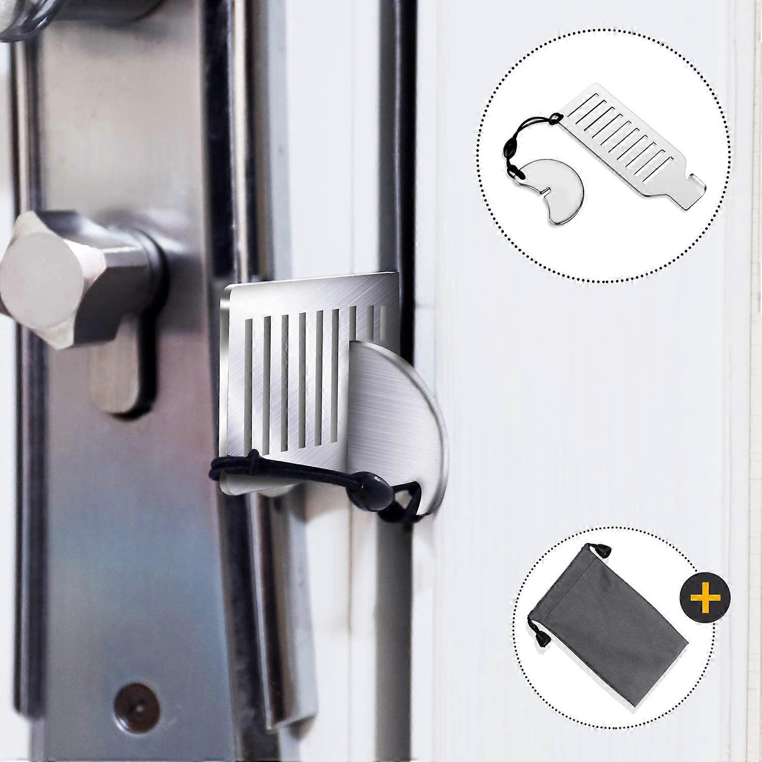 Portable Door Lock for Travel Security Device Compatible with Hotel Apartment Door Stopper