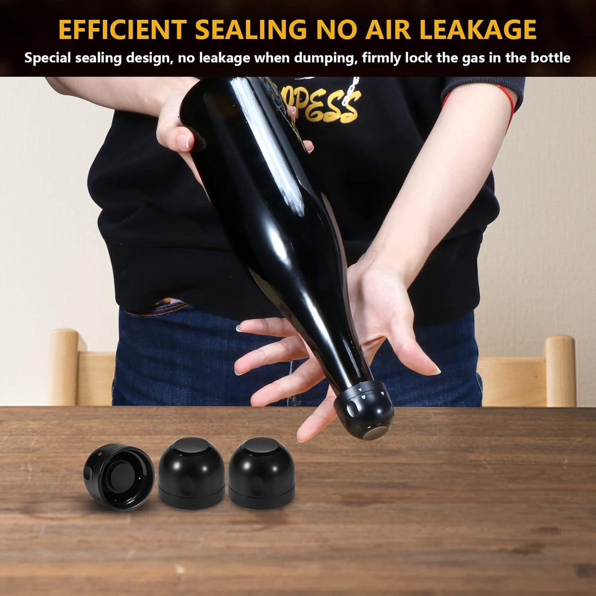 Reusable Silicone Wine Stopper 4-Pack Universal Leak-Proof Sealed Champagne Bottle