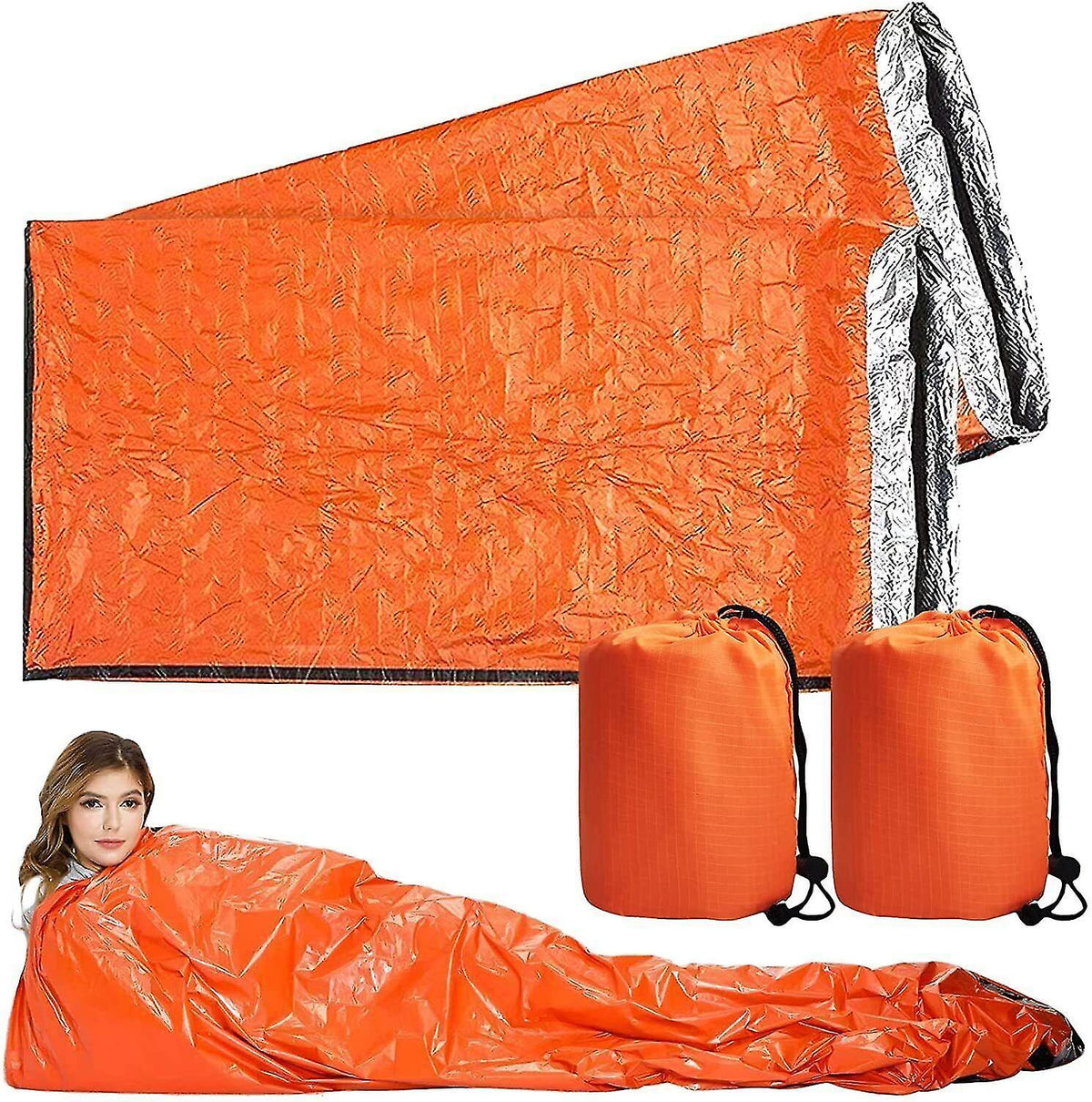 4x Outdoor Emergency Thermal Waterproof Sleeping Bag Camping Survival Bivvy Sack