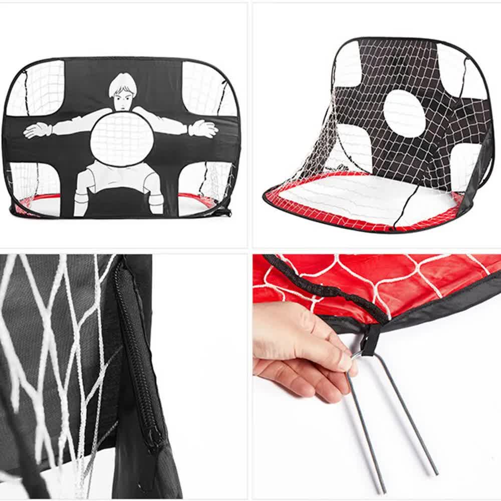 Foldable Nylon Soccer Goal for Children and Adults, Soccer Goal for Playground, Garden, Indoor and Outdoor Red