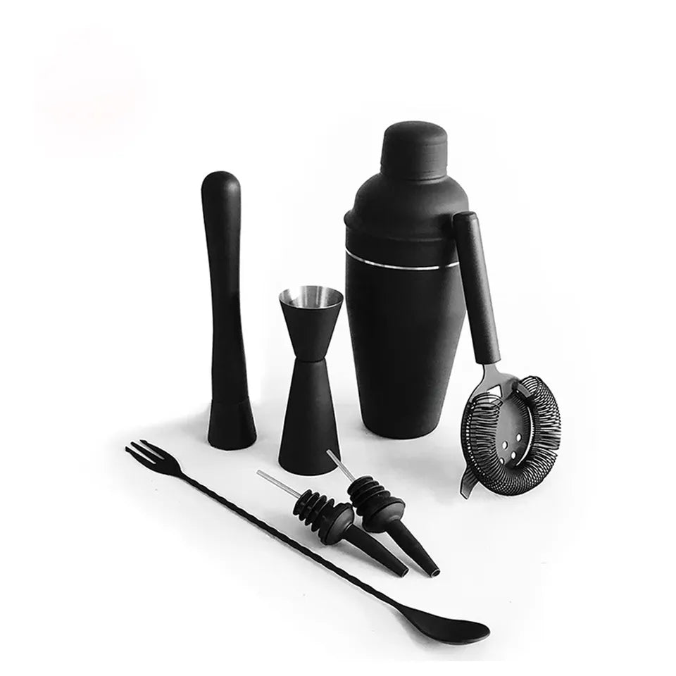 Cocktail Shaker Set - Matte Black - Stainless Steel Black Black