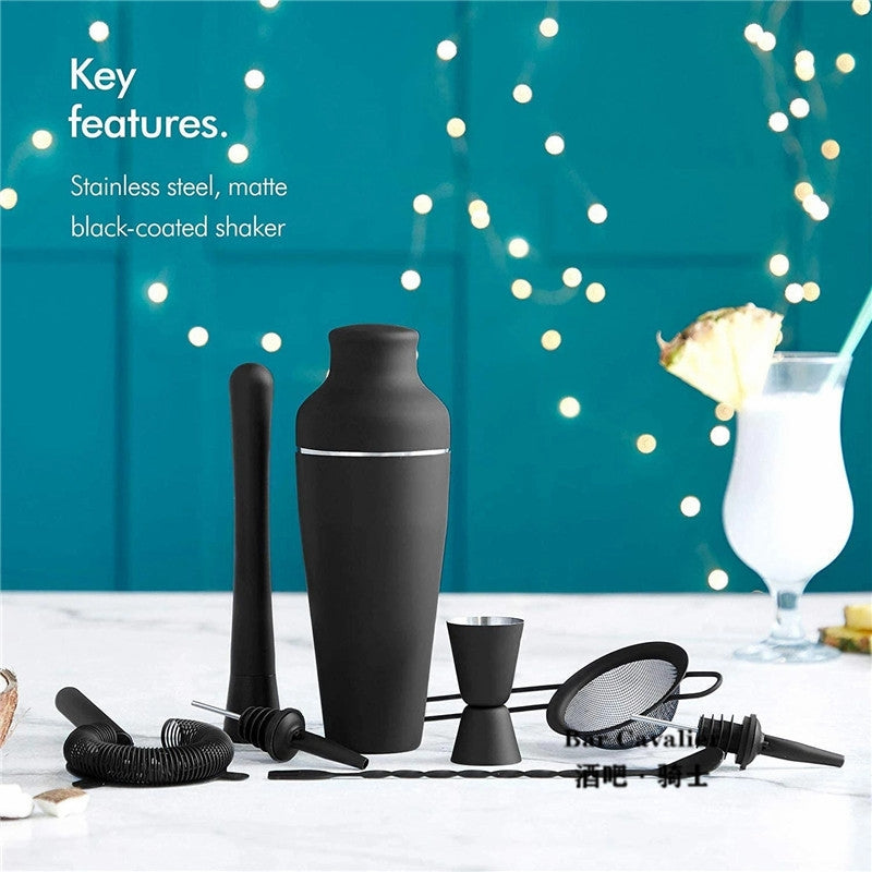 Cocktail Shaker Set - Matte Black - Stainless Steel Black Black