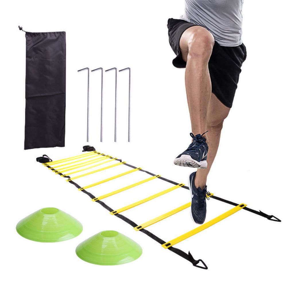 Football Speed and Agility Training Equipment 18-Piece Set with Ladders, Cones, Parachute