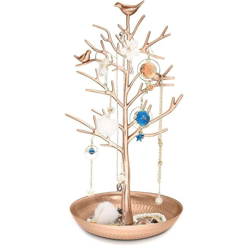 Vintage jewelry tree with 3 birds (bronze)