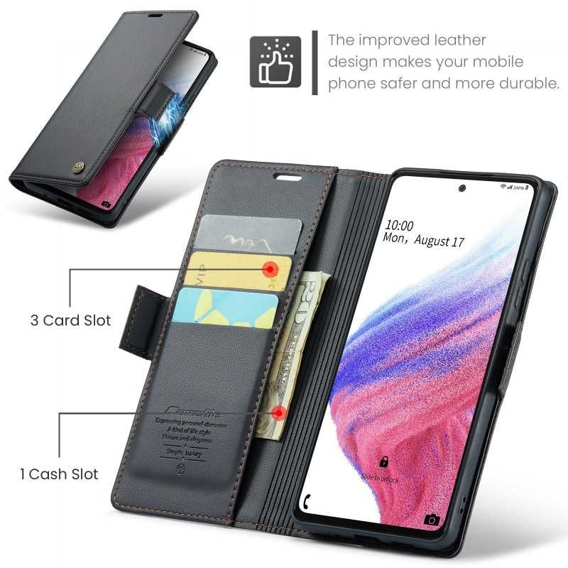 Compatible with Samsung A53 5G Case CaseMe Skin Pro Protective Cover Black