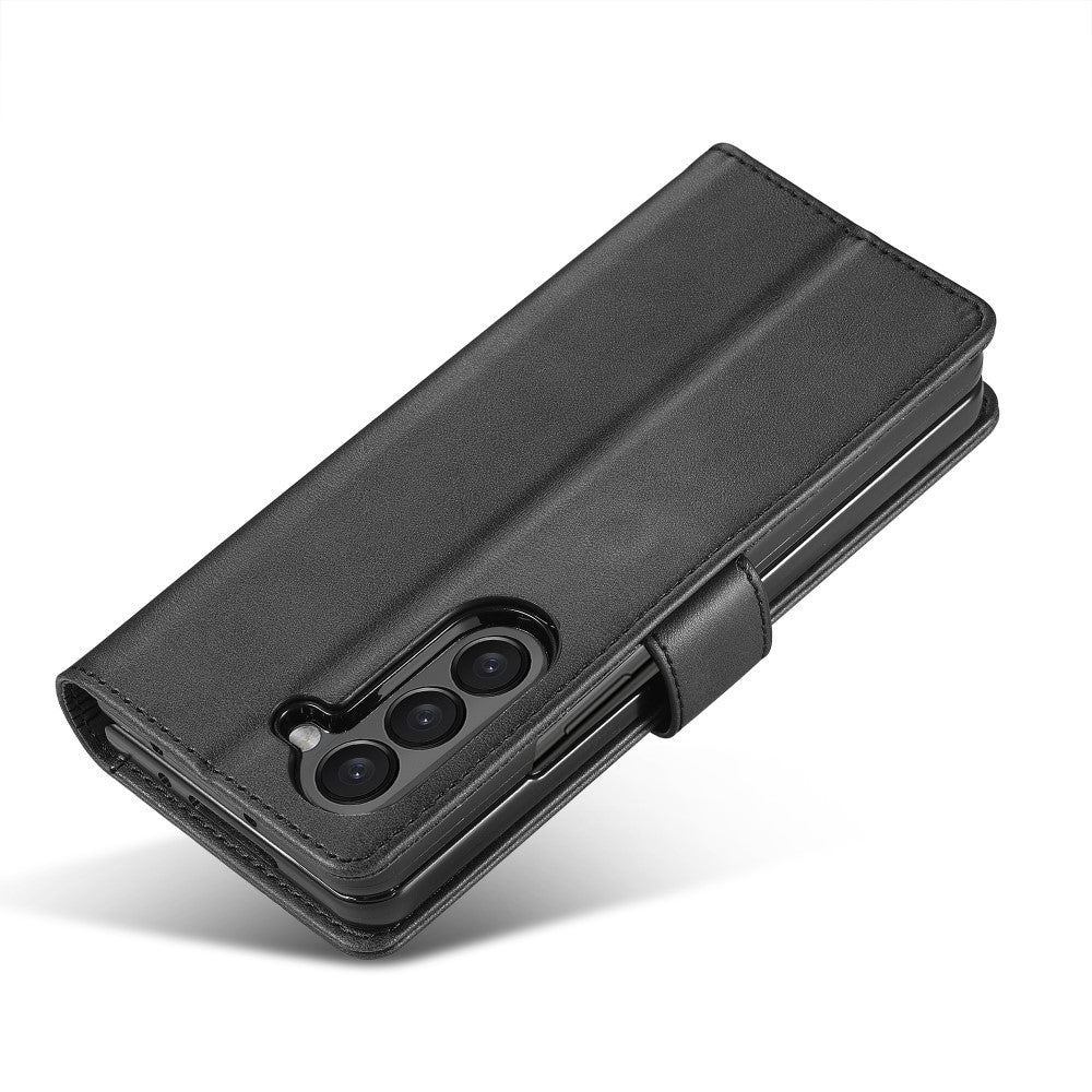 Compatible with Samsung Galaxy Z Fold6 5G Phone Case Cover with Kickstand - Black