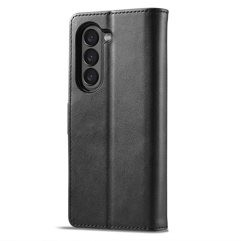 Compatible with Samsung Galaxy Z Fold6 5G Phone Case Cover with Kickstand - Black