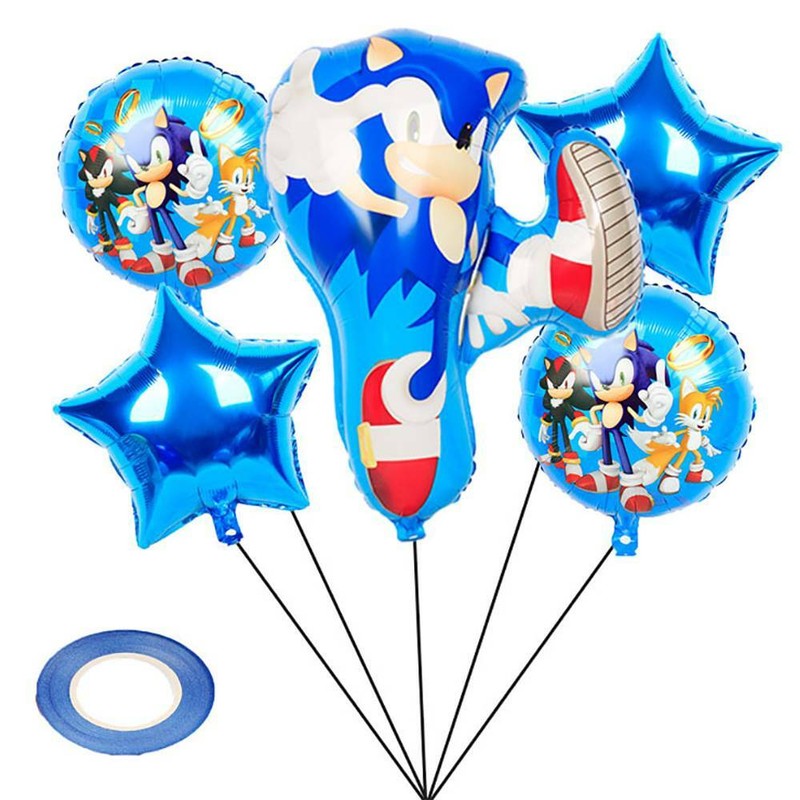 Sonic the Hedgehog Party Balloon Set Sonic The Hedgehog Birthday Blue