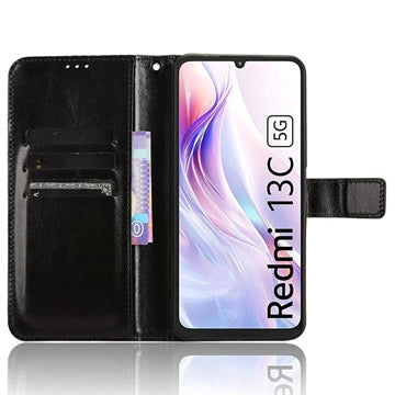 Xiaomi Redmi 13C 5G/Poco M6 Wallet Case with Magnet... Black Black black