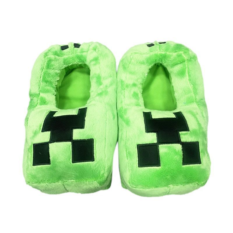 Minecraft Slippers Green Sizes 20-36