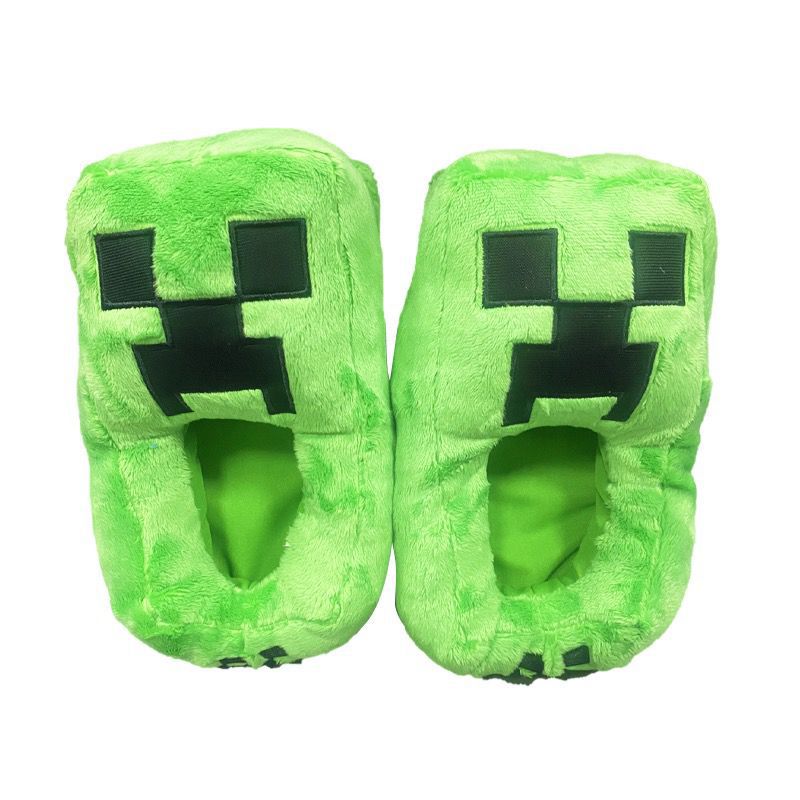 Minecraft Slippers Green Sizes 20-36