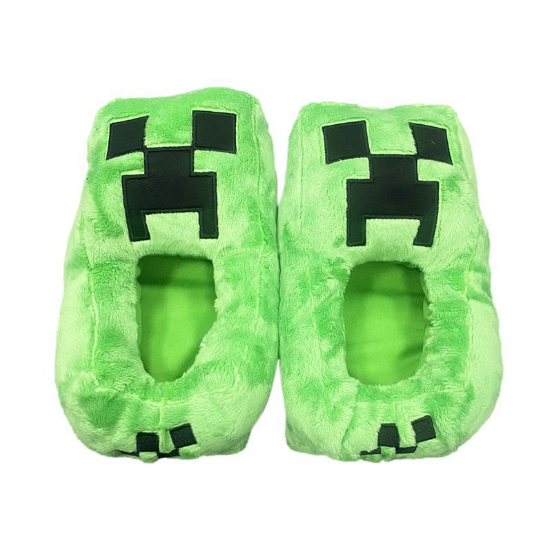 Minecraft Slippers Green Sizes 20-36