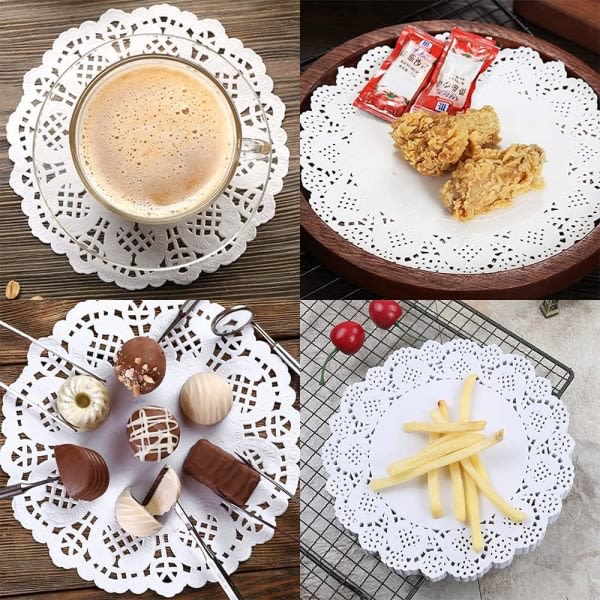 White Lace Paper Cake Doilies 300 Sheets Round