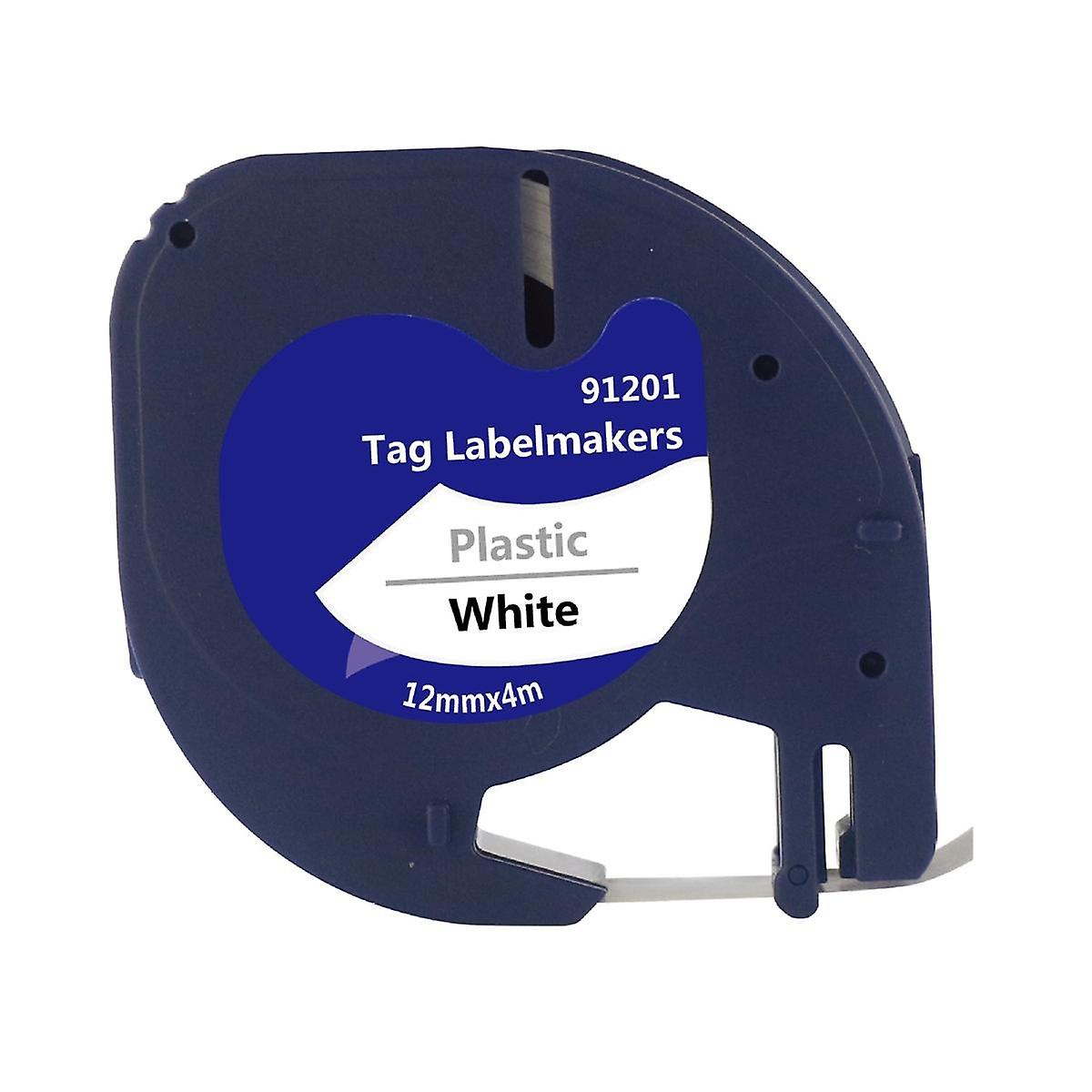 Letratag Refill Tape 5-Pack Black on White Compatible with Letratag 91331