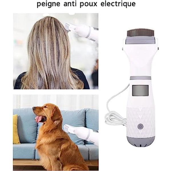 Electric Lice Comb with Vacuum, 3 Filters - Professional Lice Cleaning Tool for Kids and Pets