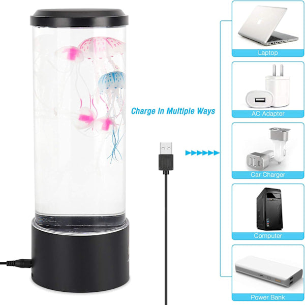Jellyfish Lamp, Jellyfish Lava Lamp Aquarium Jellyfish Lamp LED Light 7 Colors with USB for Children's Bedroom Christmas Gift Birthday Gift