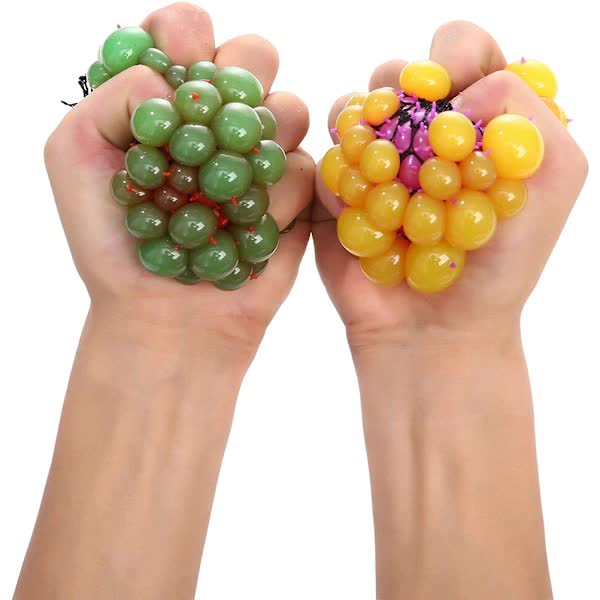 Stress Balls 4-Pack Mesh Textured for Adults Kids Therapy Squeeze