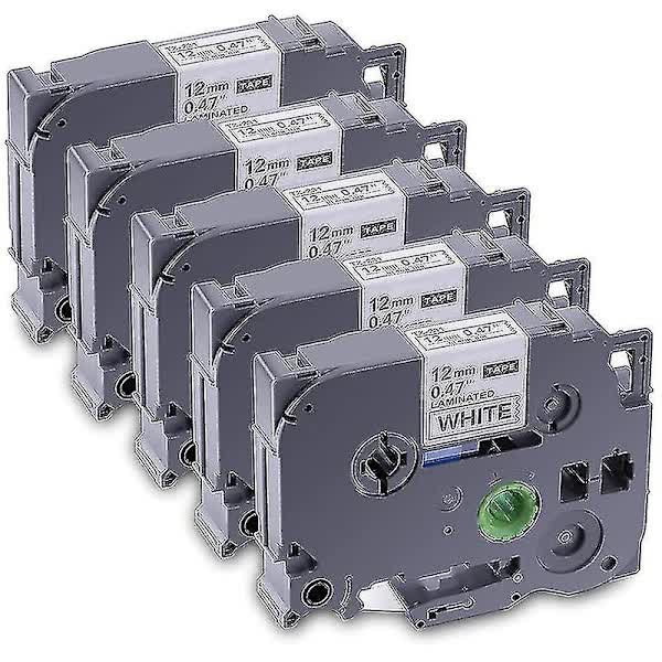 Brother TZE-231 Compatible 5-Pack Laminated P-Touch Label Printer Tape for PT-D Model