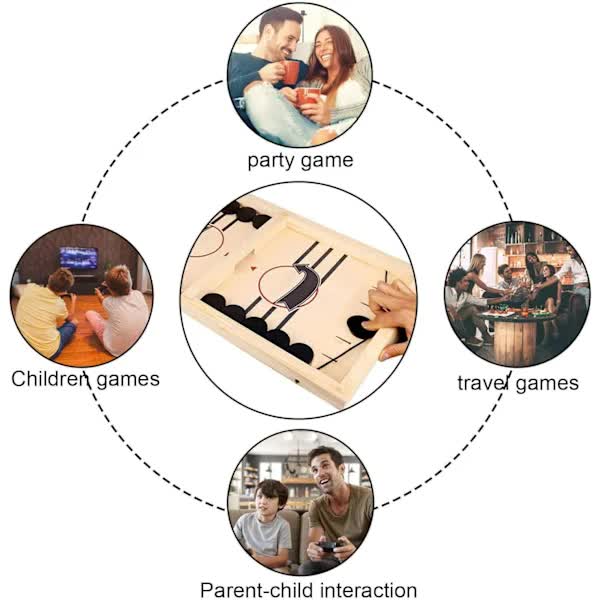 Sling Puck Game, Wooden Hockey Game, Fast Action Soccer Table Game