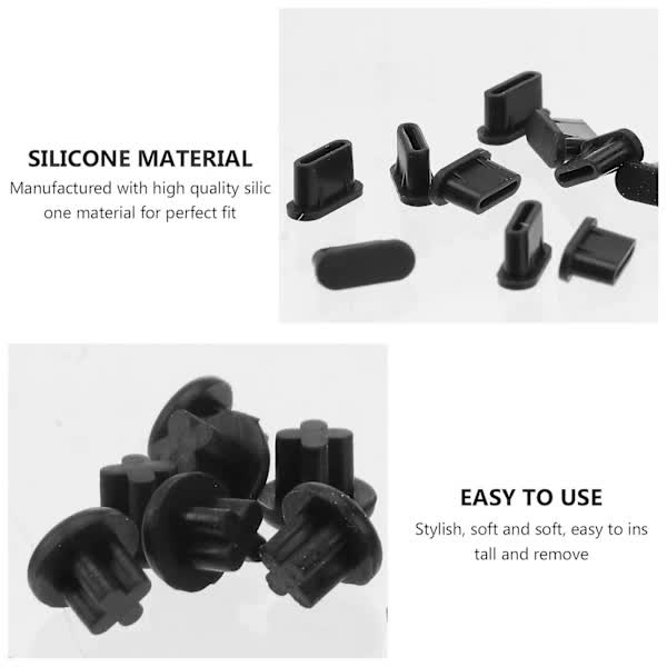 USB C Dust Cover 10 Pairs Small Phone Port Earphone Jack Compatible with Various Smartphones