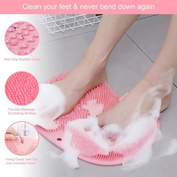 Foot Scrub Brush, Silicone Shower Brush for Cleaning and Massaging Feet