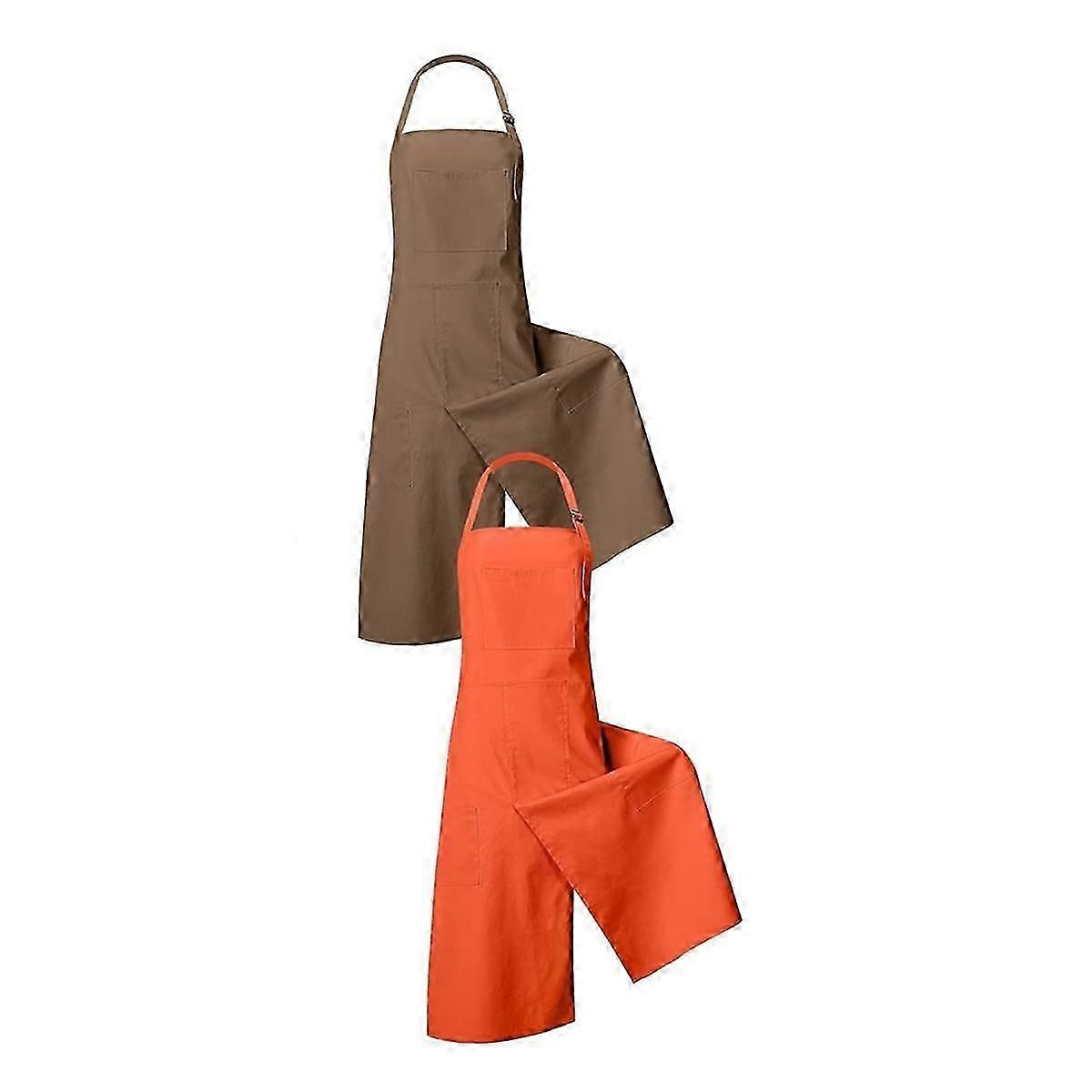 Ceramic Aprons with Split Legs for DIY, 2PCS Long Aprons for Women and Men