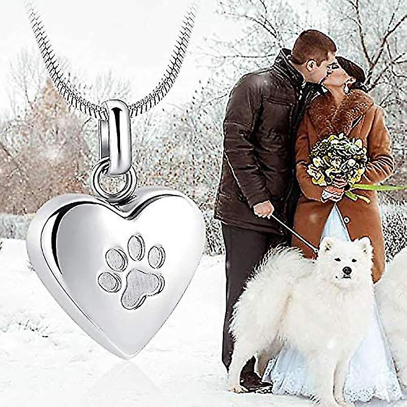 Pet Memorial Jewelry Heart Shaped Cremation Necklace for Ashes