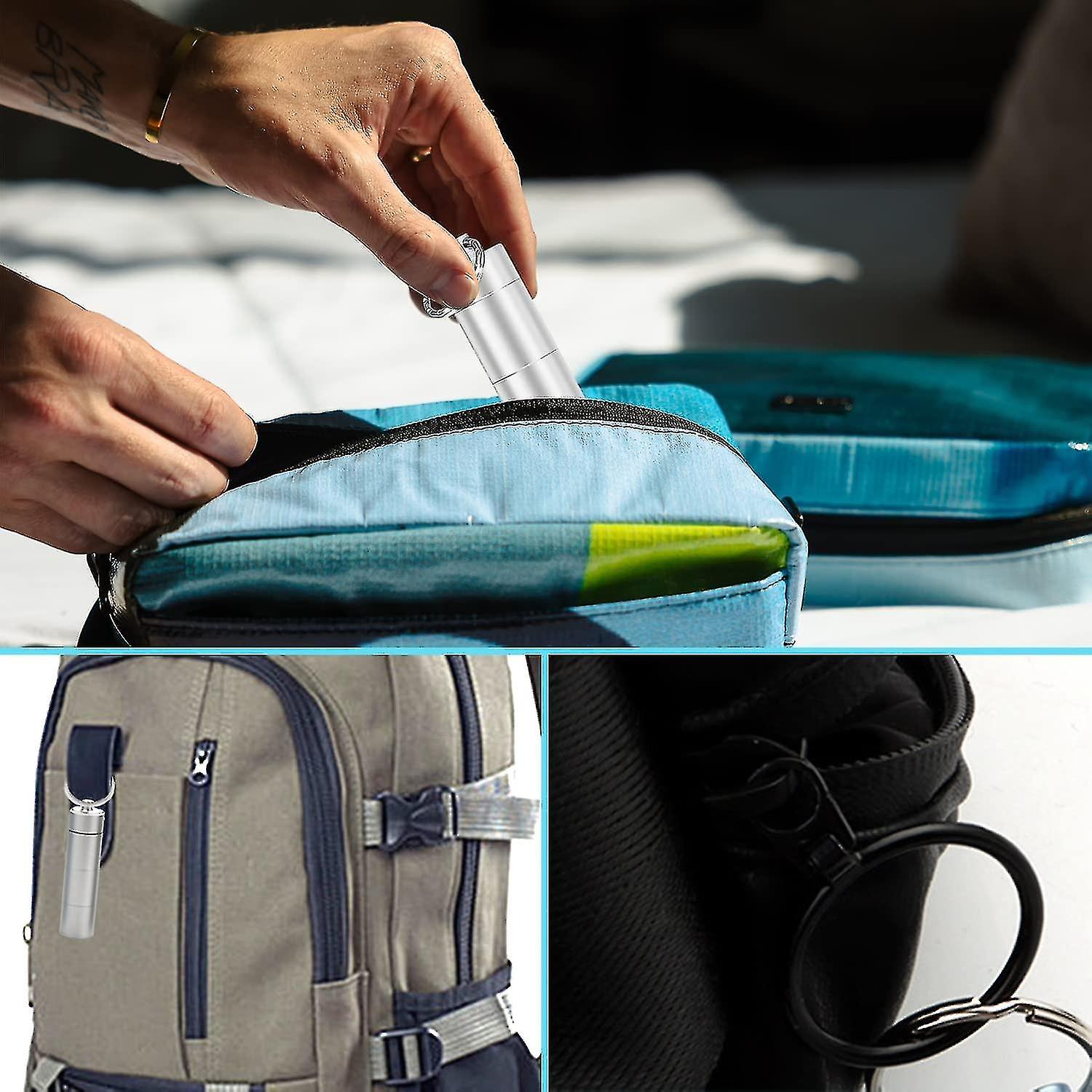 2 Pieces Aluminum Pill Box Portable Pill Organizer 3 Compartments Metal Pill Case Pocket Gift